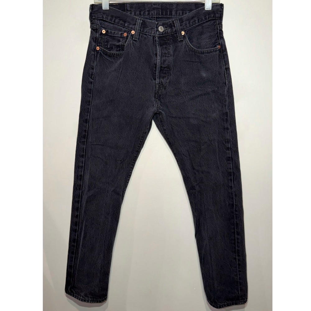 Pre-Owned Levis 501 Jeans 30 x 30 Black Straight Button Fly Dark Wash Denim Men